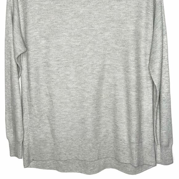 American Eagle Crew Neck Waffle Knit Top Long Sleeve Shirt Grey Size Small - Picture 6 of 8